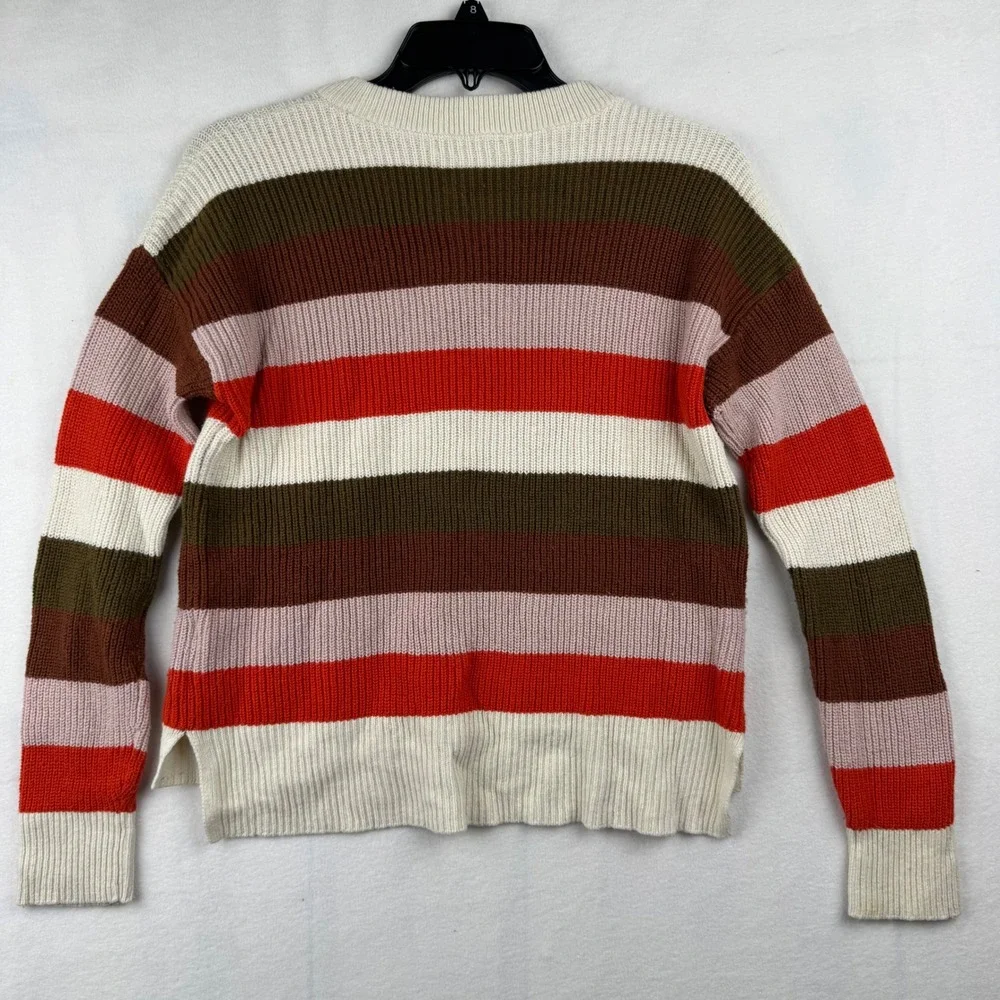 Madewell Striped Knit Sweater with Pockets Womens Size S‎ Multicolor Cotton